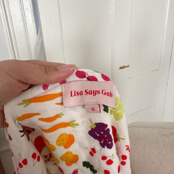 Lisa Says Gah Farmer's Market Babydoll Peplum Top Size Small - Picture 4 of 4